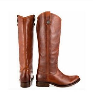 Frye Melissa Button Cognac leather riding boot